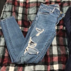 American Eagle Jeans, ripped, size 4, stretchy